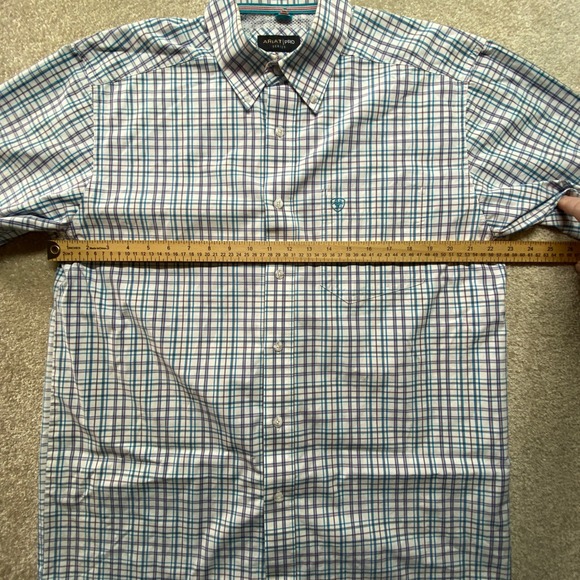 Ariat Pro Series Shirt Mens Large Plaid Short Sleeve Button Down Western Preppy - Picture 4 of 9